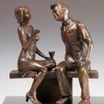 "Engaging Conversation" bronze sculpture by Gregory Reade