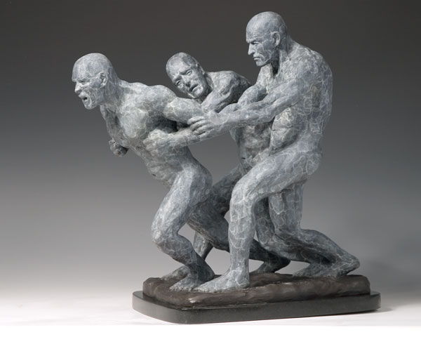 Inner Turmoil bronze sculpture left view