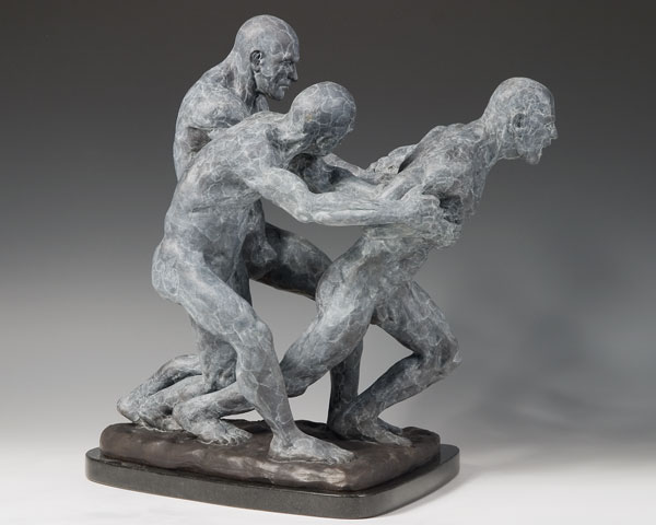 Inner Turmoil bronze sculpture right view