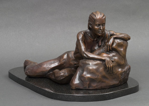 Naiad right view bronze sculpture