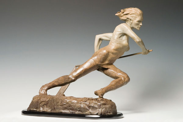 Pushing the Limits female bronze sculpture