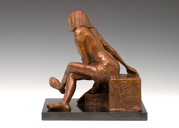 Thrill of the Hunt bronze sculpture left view